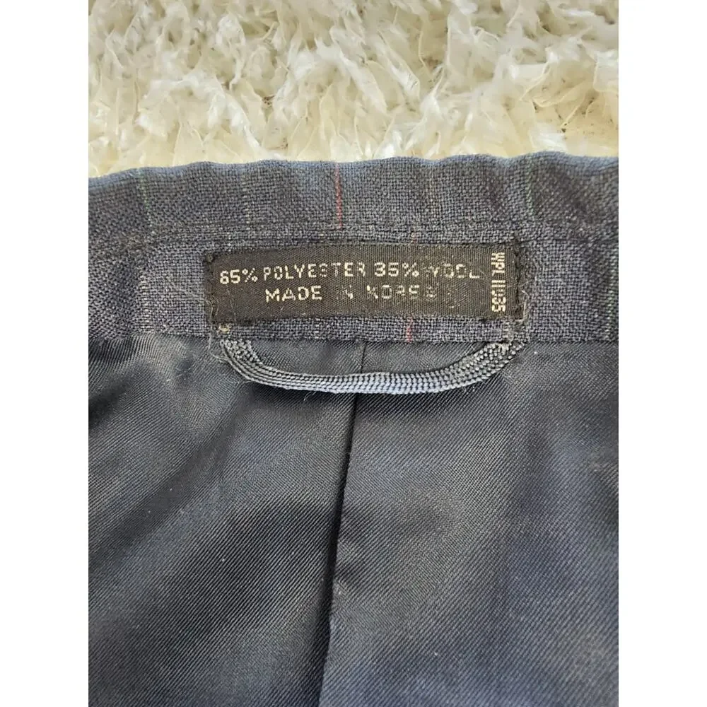 Austin Manor Mens Blazer Suit Jacket L 44 Long Blue Pinstripe Wool Blend Korea
